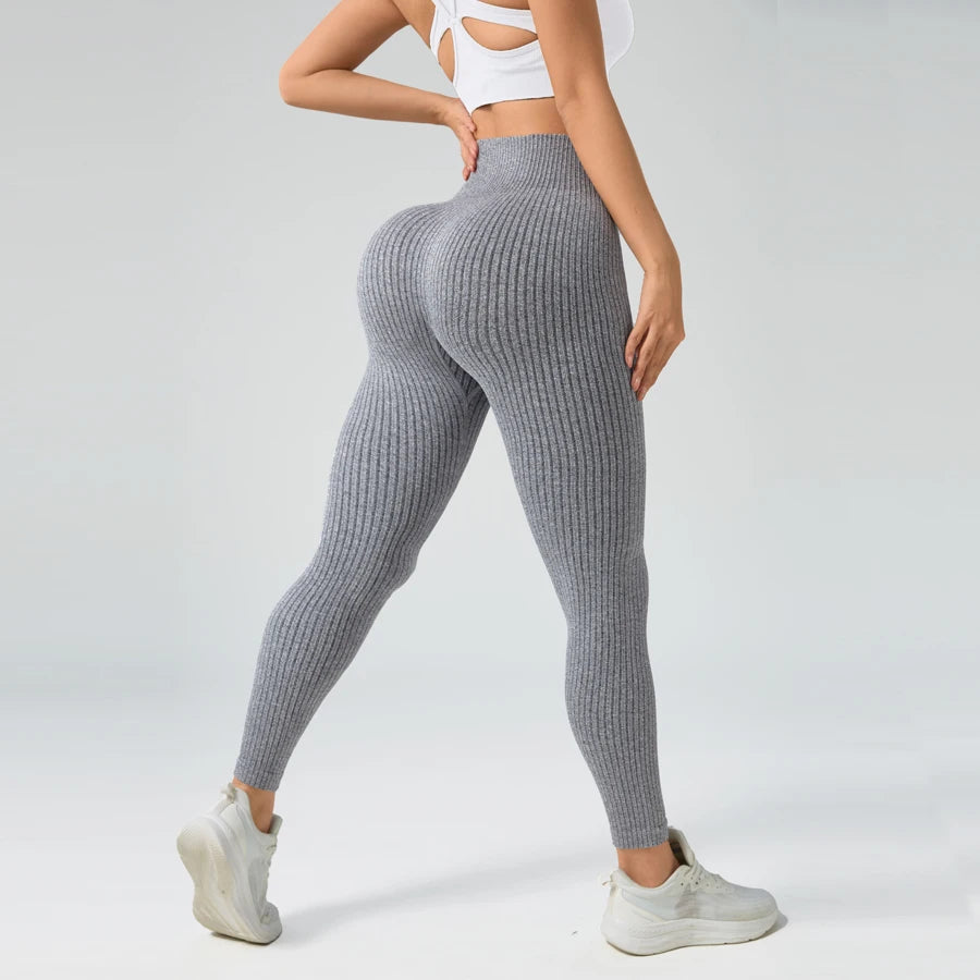 GRAY Color Women’s Seamless High Waist Yoga Leggings Tummy Control